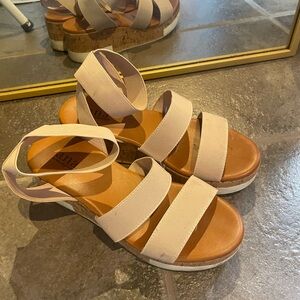 a.n.a Cream Wedge Sandals